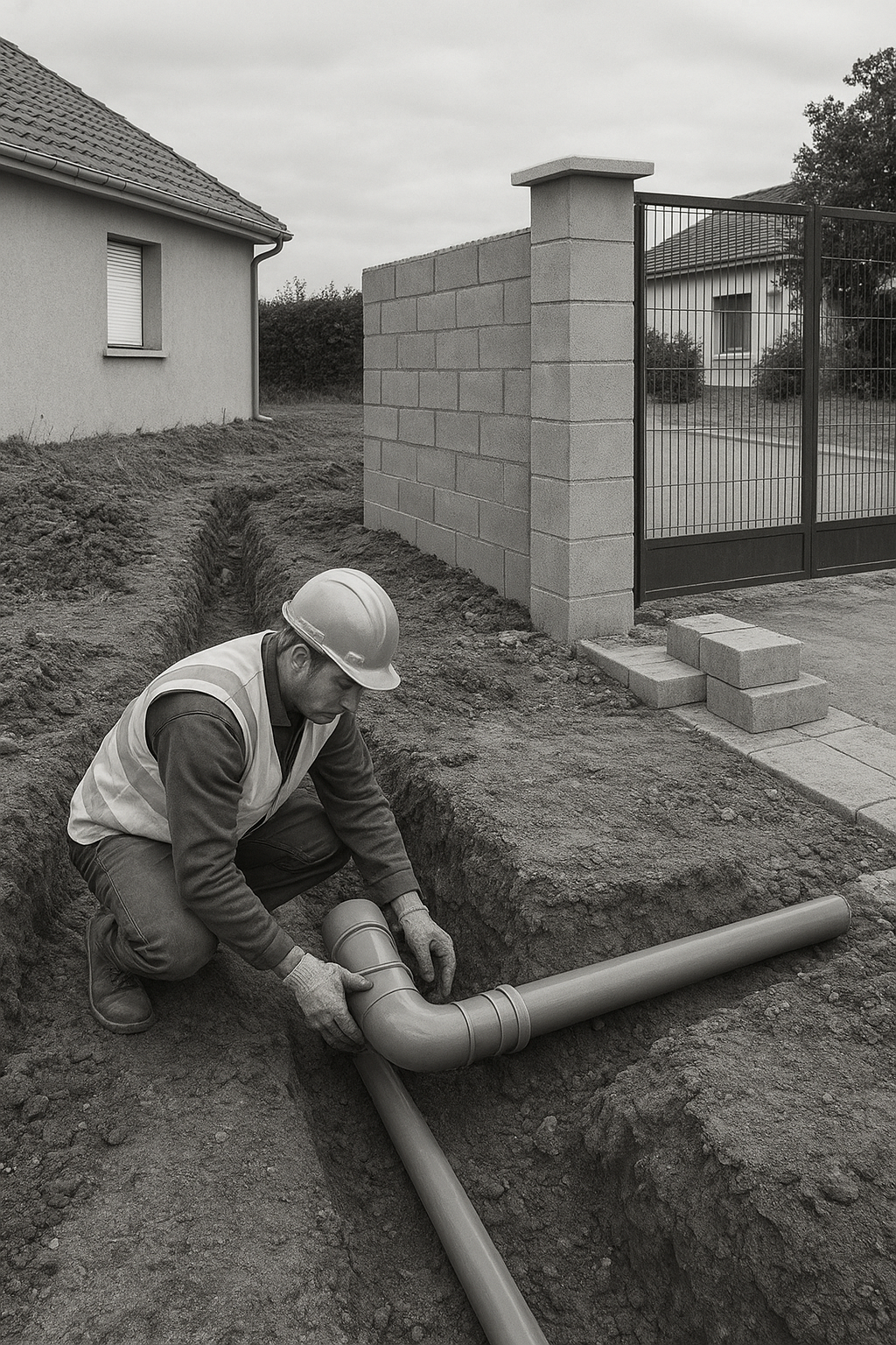 Image d'un chantier d'aménagement extérieur - Romain Mercier
